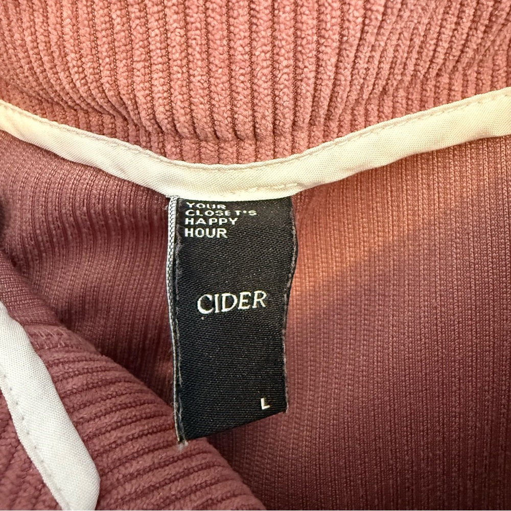 Cider Corduroy Wide Leg Pants Mauve Pink High Rise Large - Picture 2 of 7